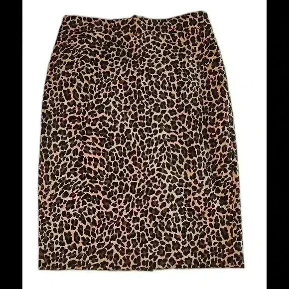 J Crew size 0P Leopard Print Pencil Skirt - Picture 1 of 6